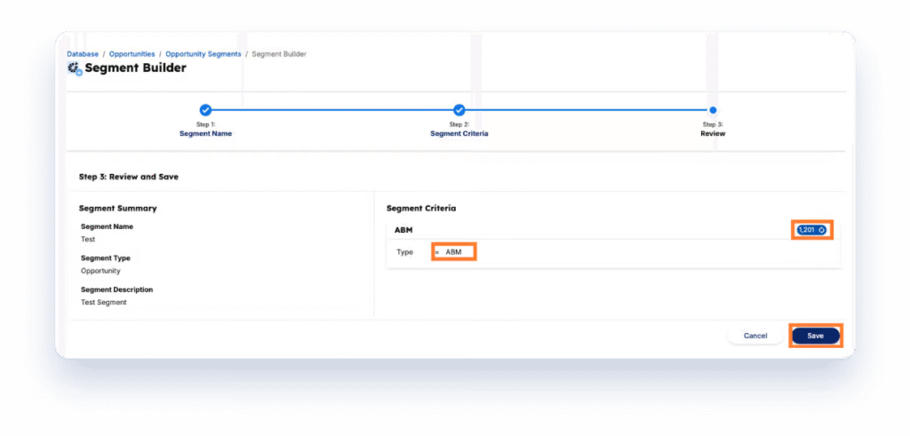Segment Builder screenshot