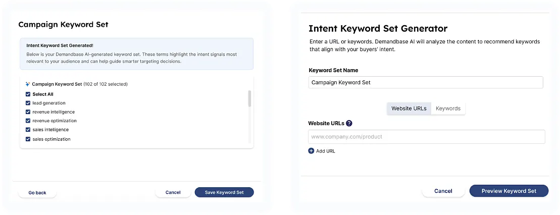 Intent Keyword Set Agent