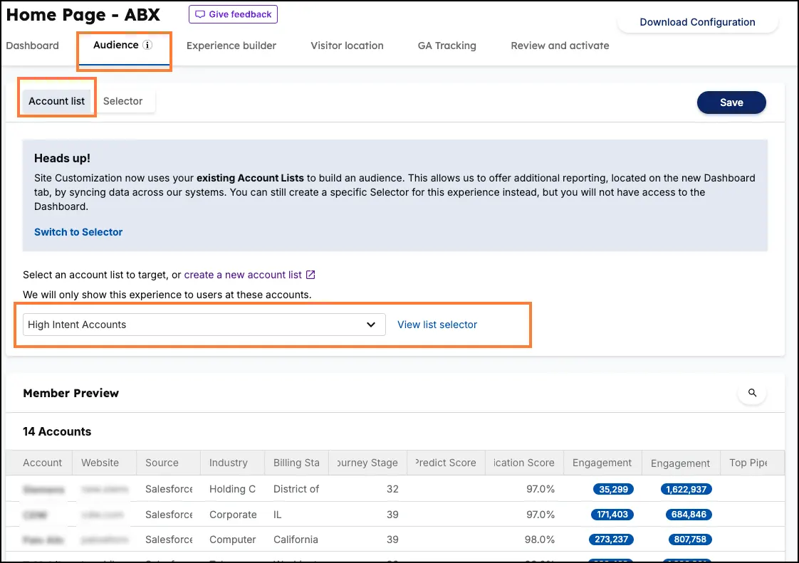 Demandbase Dynamically adapts websites