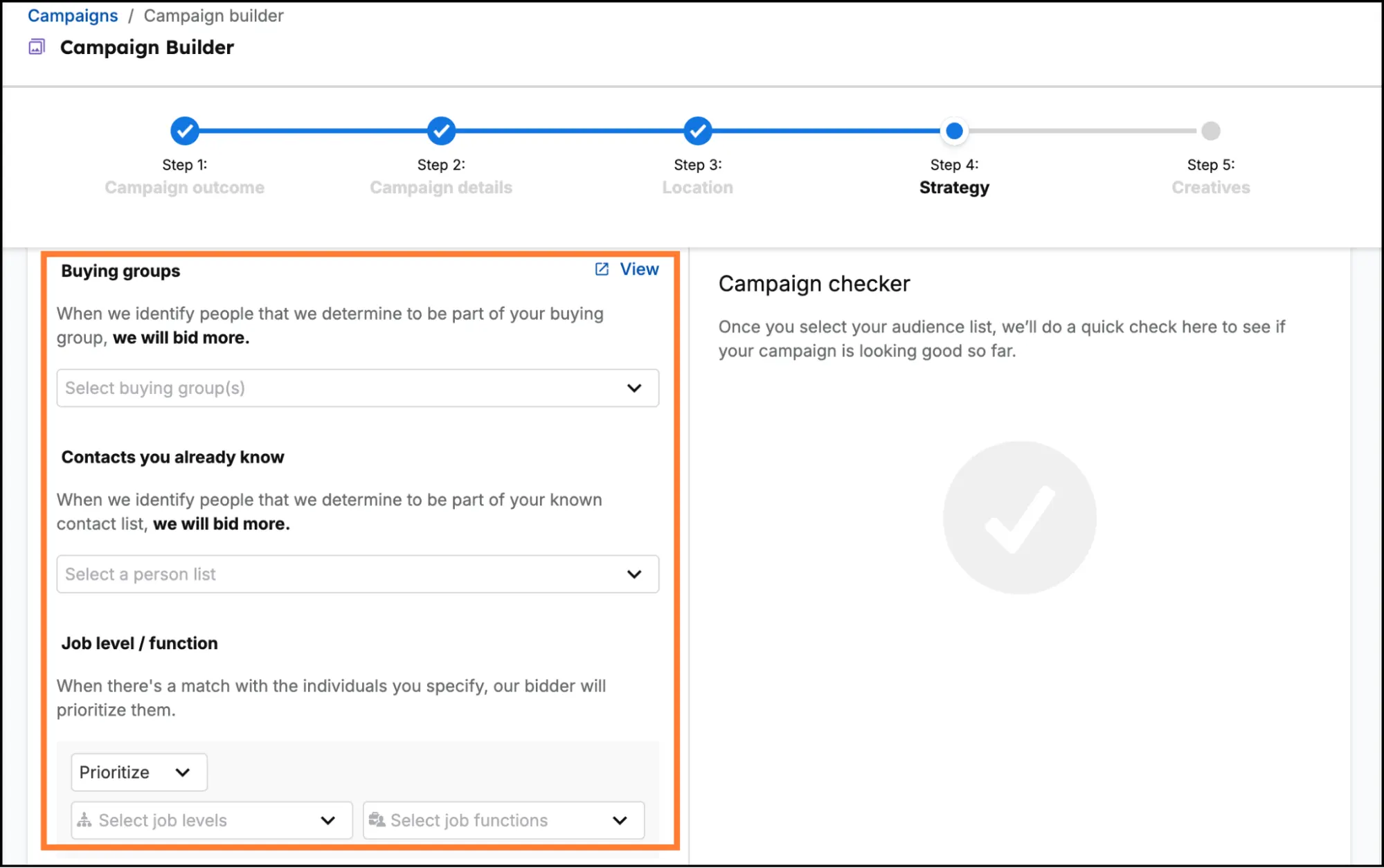 Demandbase Campaign builder tool