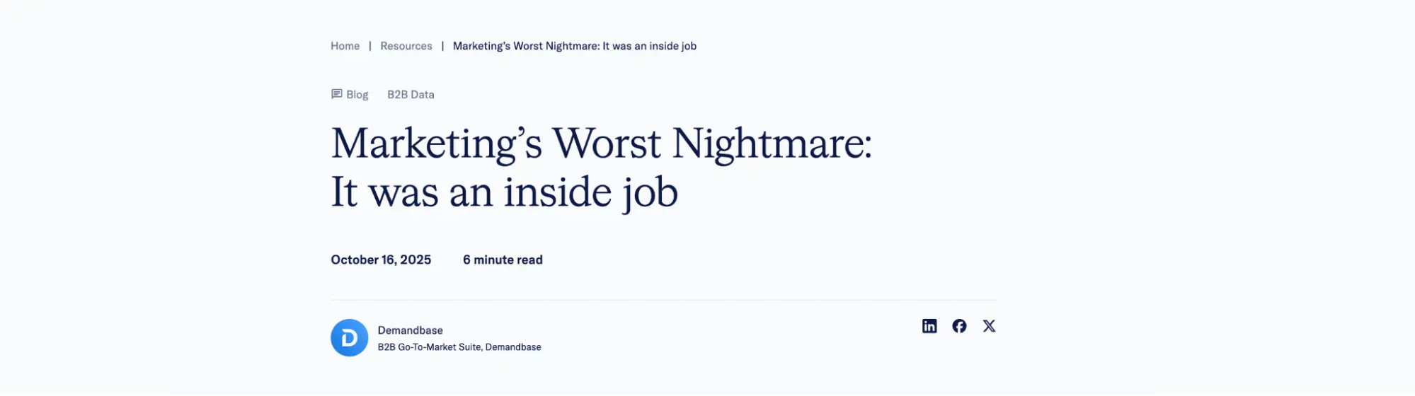 Demandbase blog makes a LinkedIn post