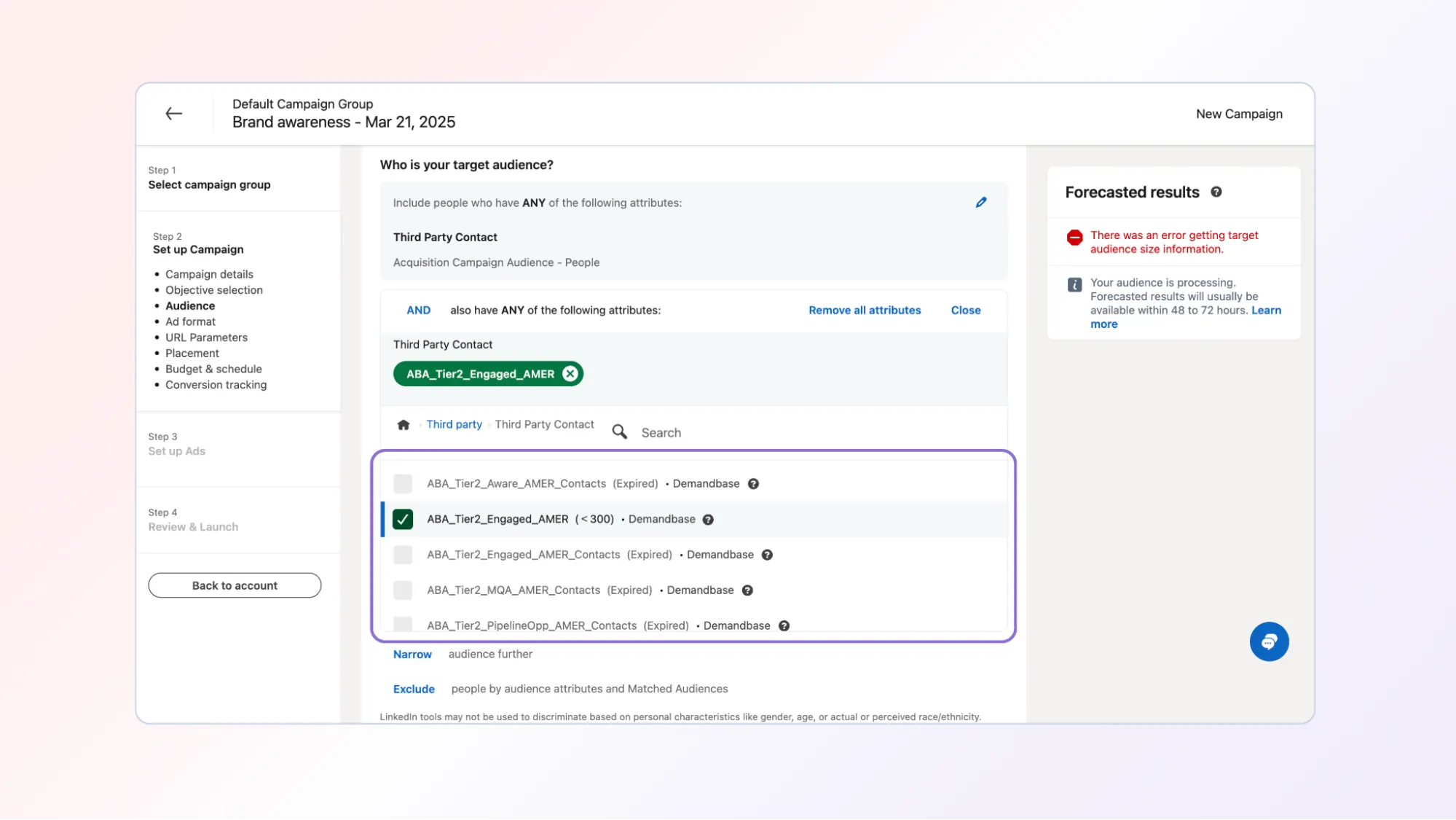 Combine multiple audiences