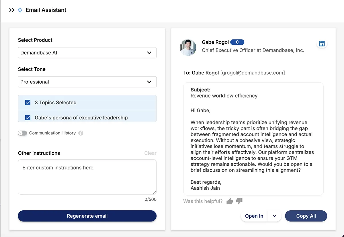 Demandbase Email Intelligence Platform
