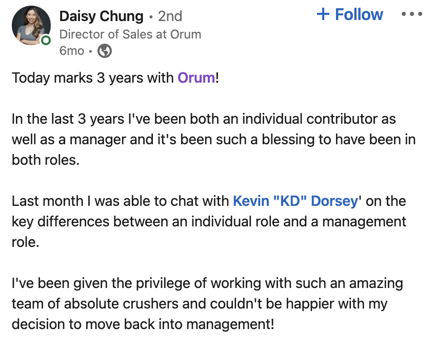 Daisy Chung Linkedin Screenshot