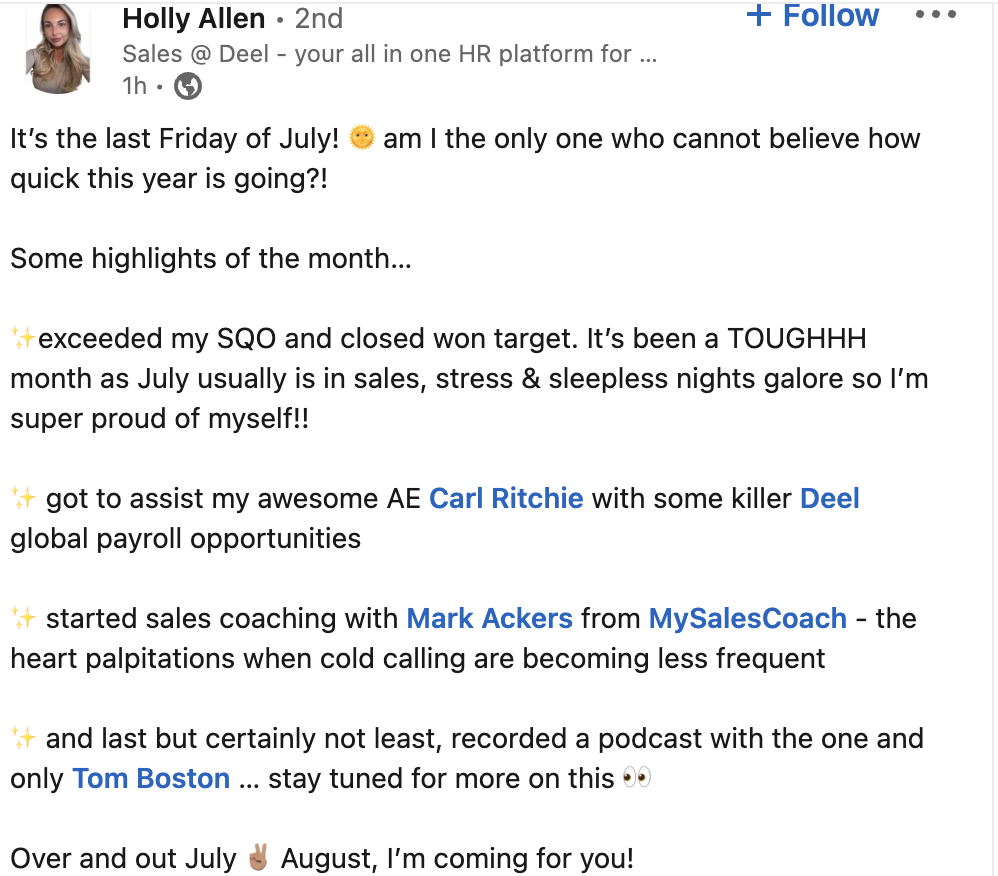 Holly Allen Linkedin Screenshot
